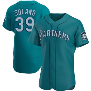 Men's Seattle Mariners Donovan Solano Authentic Aqua Alternate Jersey