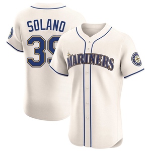 Men's Seattle Mariners Donovan Solano Elite Cream Alternate Jersey