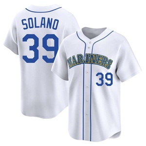 Men's Seattle Mariners Donovan Solano Limited White Throwback Cooperstown Collection Jersey