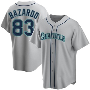 Men's Seattle Mariners Eduard Bazardo Replica Gray Road Jersey