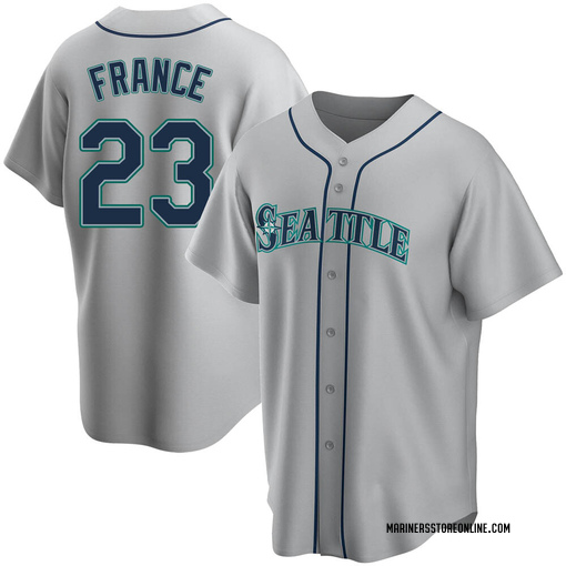 Big & Tall Men's Seattle Mariners Ty France Replica Gray Road Jersey
