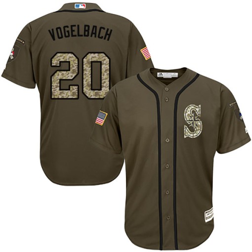 Youth Majestic Seattle Mariners Daniel Vogelbach Authentic Green Salute