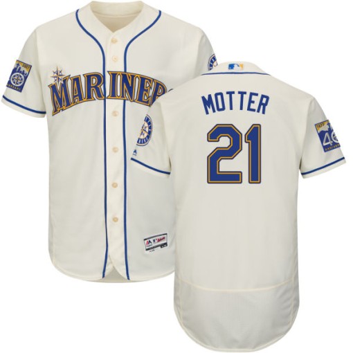 Men's Majestic Seattle Mariners Taylor Motter Authentic Cream Alternate